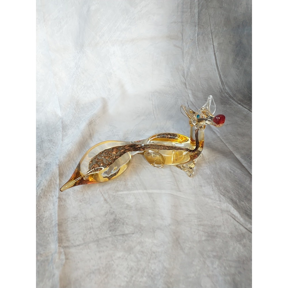 Vintage J.I. Co Murano Glass Fox Figurine Large Piece Good Condition - Picture 4 of 16